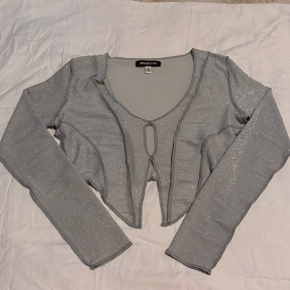 Urban Outfitters Silver Glitter Blouse